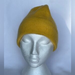 AUXILIARY (Aritzia) Yellow 100% Cashmere Cuff Beanie - GUC